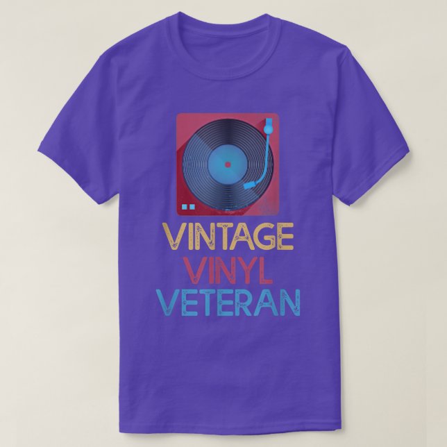 Retro Vinyl Record Music Turntable Techno Dj  T Shirt (Design framsida)