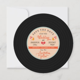 Retro Vinyl Record Orange Himlar Blue Spara datum Datumet