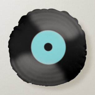 Retro Vinyl Record Pillow Rund Kudde