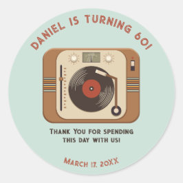 Retro Vinyl Record Thank You Round Stickers Runt Klistermärke