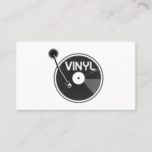 Retro Vinyl Record Turntable Visitkort