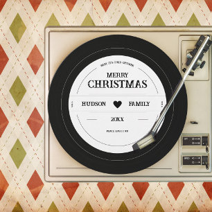Retro Vinyl Record Unik jul Julkort