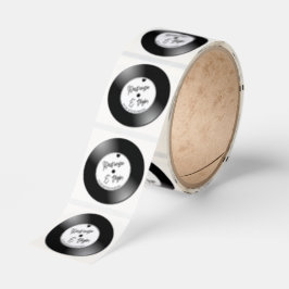 Retro Vinyl Record Wedding Runt Klistermärke
