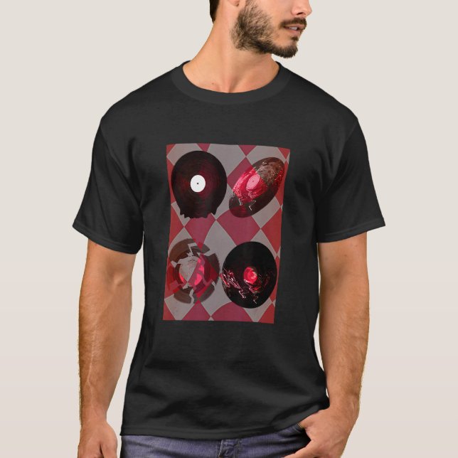 Retro Vinyl Records 2 T Shirt (Framsida)