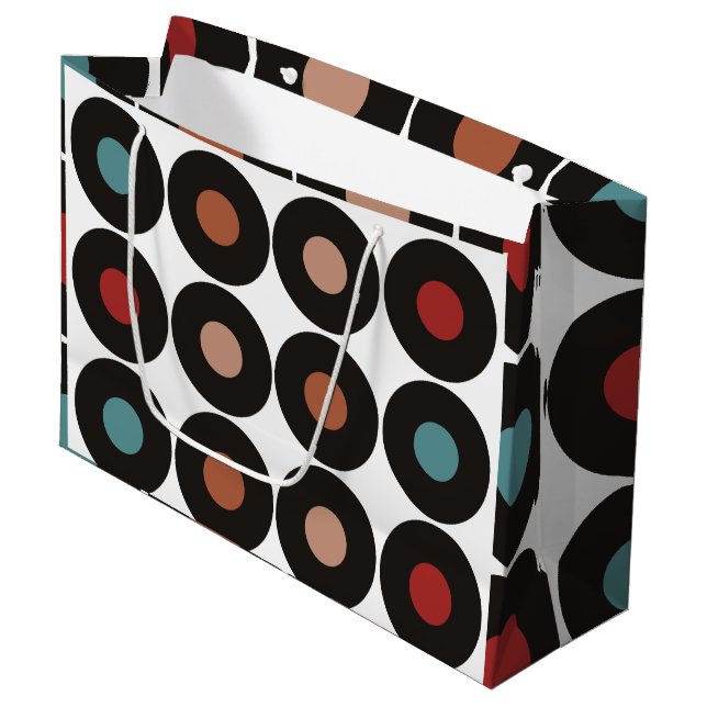 Retro Vinyl Records 60s Music Födelsedagsfest (Framsidan Vinklad)