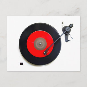 Retro Vinyl Turntable vycard Vykort