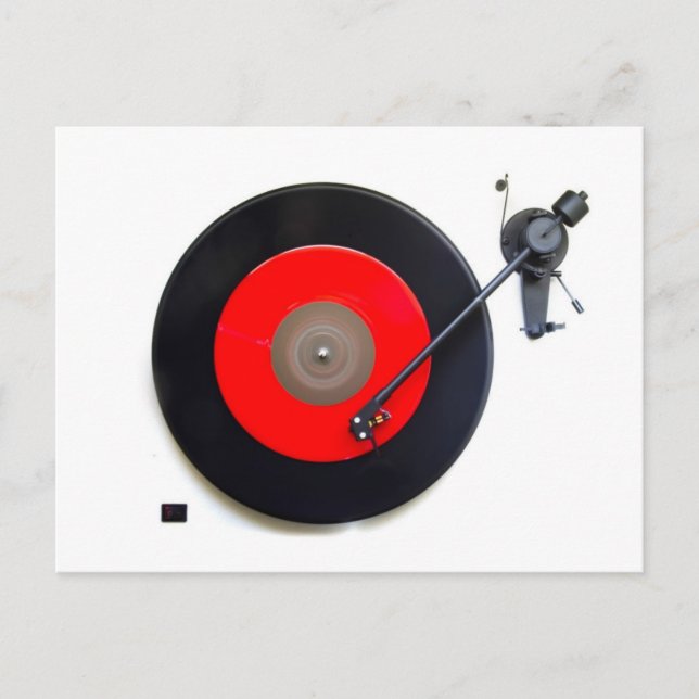 Retro Vinyl Turntable vycard Vykort (Framsida)
