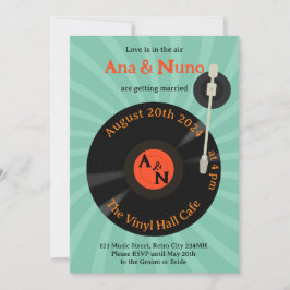 Retro Vinyl Wedding-inbjudan Inbjudningar