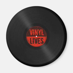 Retro vinylliv magnet