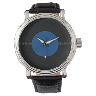 Retro vinylrekord för vintage (blått) armbandsur