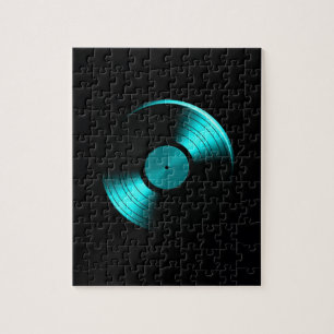 Retro vinylrekordalbum i kricka pussel