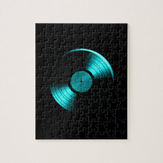 Retro vinylrekordalbum i kricka pussel
