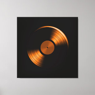 Retro vinylrekordalbum i orange canvastryck