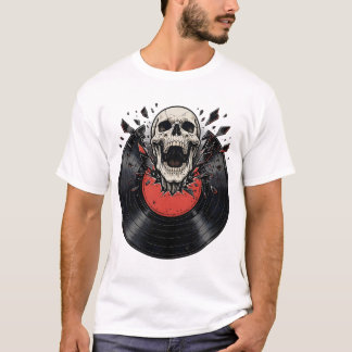 Retro vinylskalle t shirt