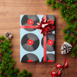 Retro vinylskiva inpackningspapper presentpapper