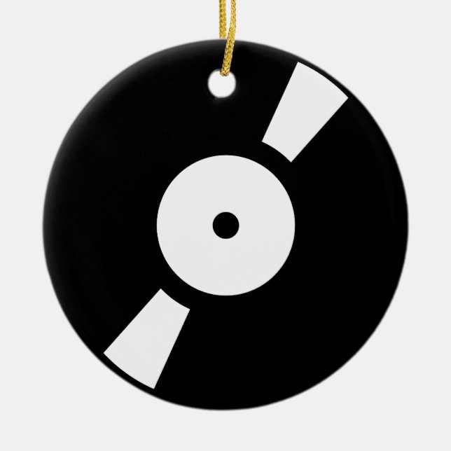 retro vinylskiva julgransprydnad keramik (Framsidan)