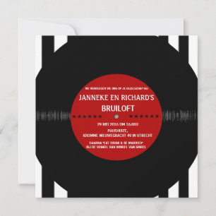 Retro vinylskiva Modern bröllopsinbjudan Inbjudningar