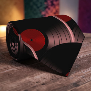 Retro vinylskiva Popkultur slips Slipknytning