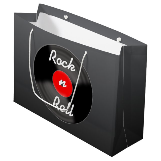Retro vinylskiva presentpåse (Framsidan Vinklad)
