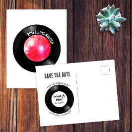 Retro vinylskiva Rosa Disco Boll Spara Datum Vykort