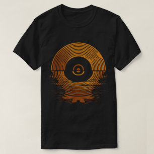 Retro Vinylskiva Solnedgångsdesign T Shirt