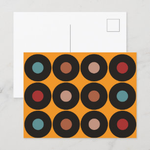 Retro vinylskivor musik vykort