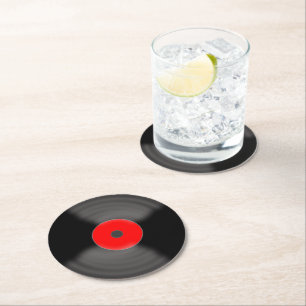 Retro vinylskivor pappersunderlägg underlägg papper rund