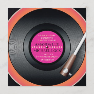 Retro vinylskivspelare/modern bröllopsinbjudningar inbjudningar