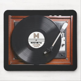 Retro vinylskivspelare musmatta