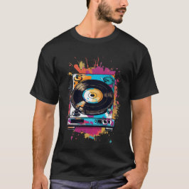 Retro vinylskivspelare Splash Art T Shirt