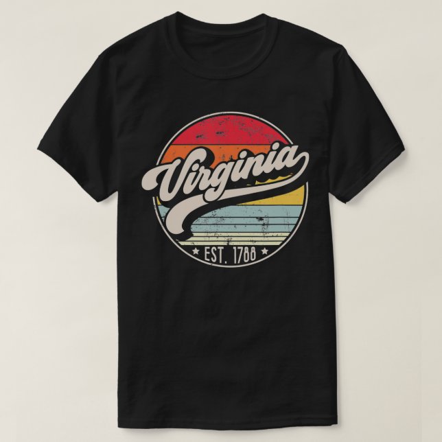 Retro Virginia Home State VA Coola 70 s Stil Sunse T Shirt (Design framsida)