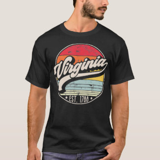 Retro Virginia Home State VA Coola 70 s Stil Sunse T Shirt