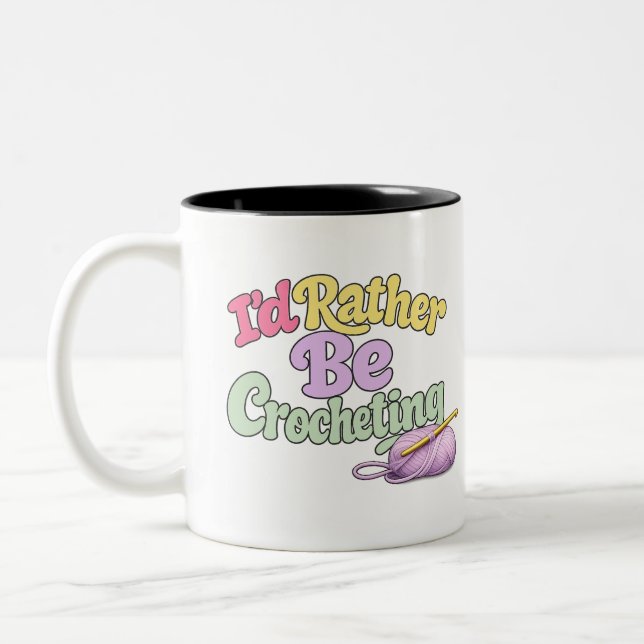 Retro virkad stil tvåtons kaffemugg (Vänster)