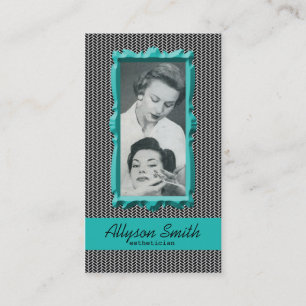 Retro visitkort för AquaHoundstooth Esthetician