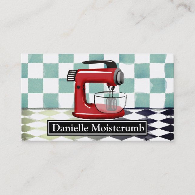 retro visitkort för konditor för (Framsida)