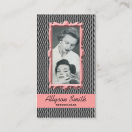 Retro visitkort för korallHoundstooth Esthetician