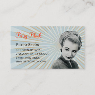 Retro visitkort för stylist för vintageSunbursth