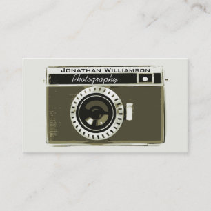 Retro visitkortar för grå färgkamerafotografi visitkort