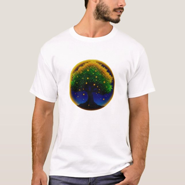 Retro viskning solros – Handstrukturerad botanisk  T Shirt (Framsida)