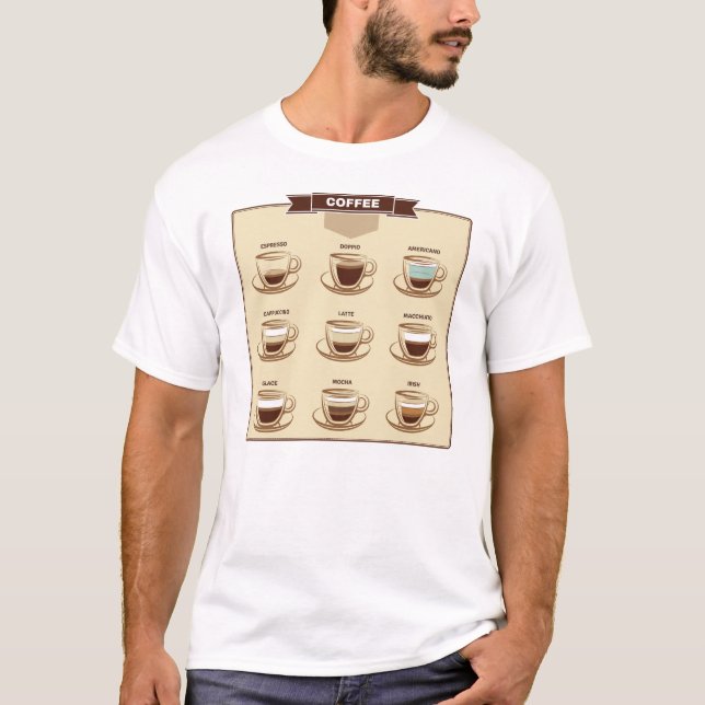 Retro Visual Coffee Chart T Shirt (Framsida)