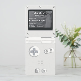 Retro vit handhållen spelbröllopsinbjudan inbjudningar