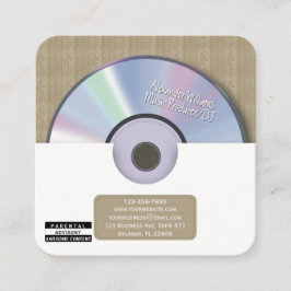 Retro Vit Musikproducent CD DJ Fyrkantigt Visitkort