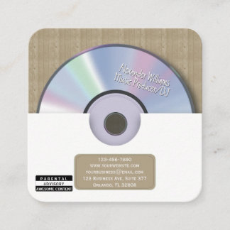 Retro Vit Musikproducent CD DJ Fyrkantigt Visitkort