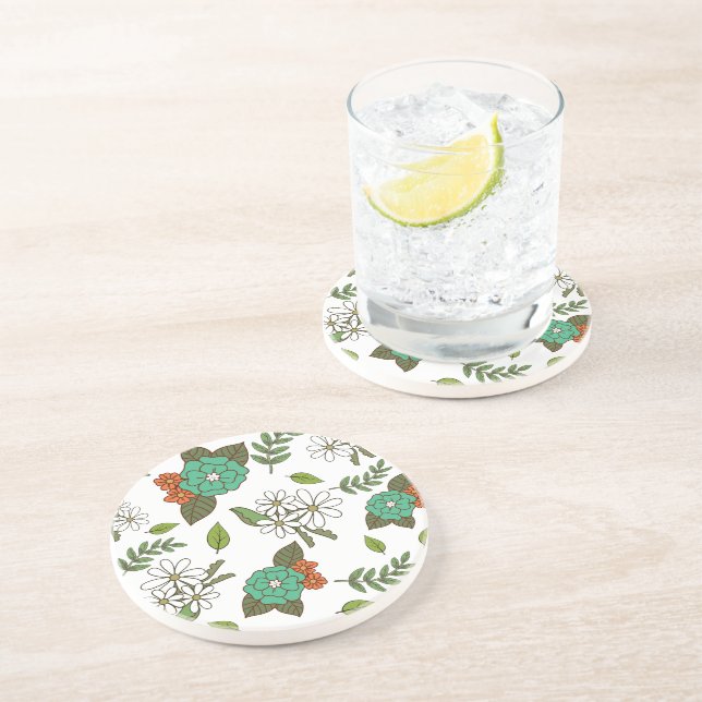 Retro vit och grön blomster underlägg (Sidan)