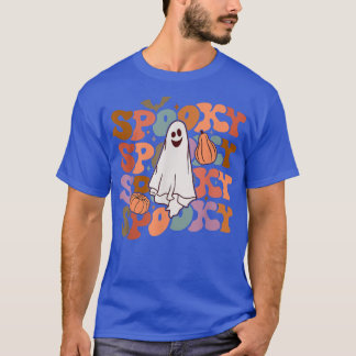 Retro Vitnage Spooky Ghost Pumpkin Funny Halloween T Shirt