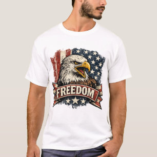 Retro Vitörnad Örn Frihet T-shirt Vintage USA Pa