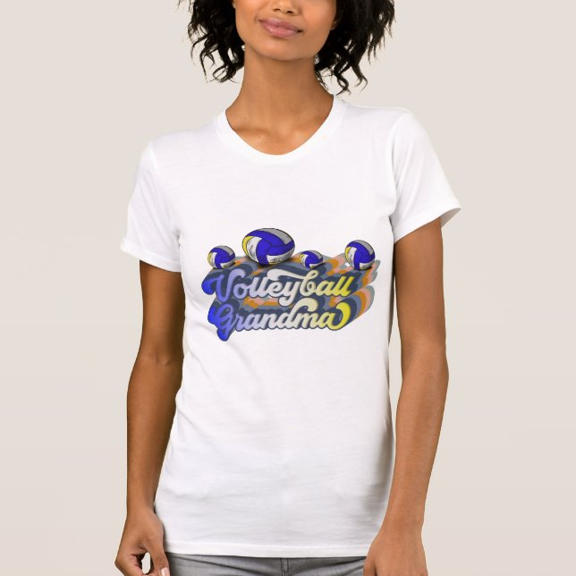 Retro Volleyball Grandma Sublication Design T Shirt (Framsida)