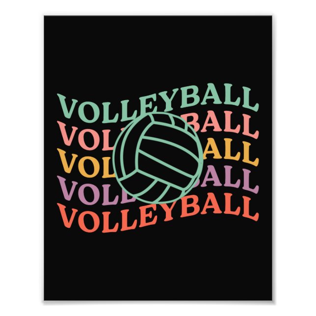 Retro Volleyball Sport Fototryck (Framsidan)