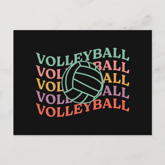 Retro Volleyball Sport Helg Vykort (Framsida)