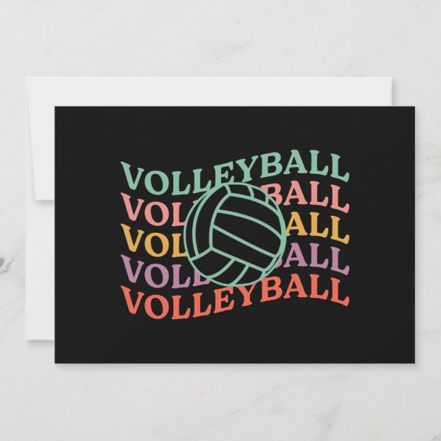 Retro Volleyball Sport Inbjudningar (Framsida)